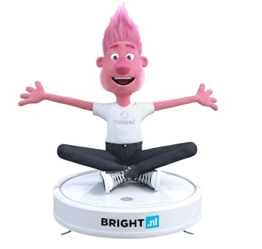 InShared Puppet on a robot vacuum cleaner Bright.nl