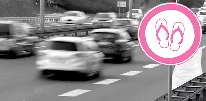 Is rijden met slippers strafbaar?