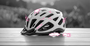 Fietshelm met schade