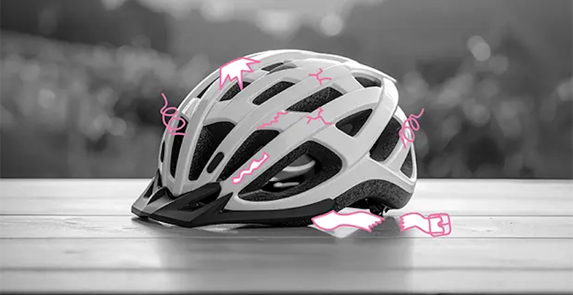 Fietshelm met schade