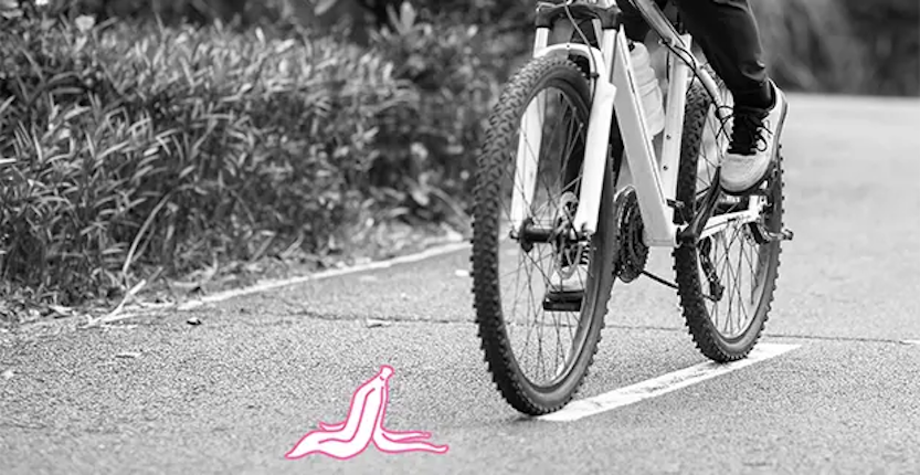 Voorkom uitglijden op de fiets