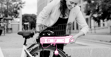 E-bike accu achterop fiets