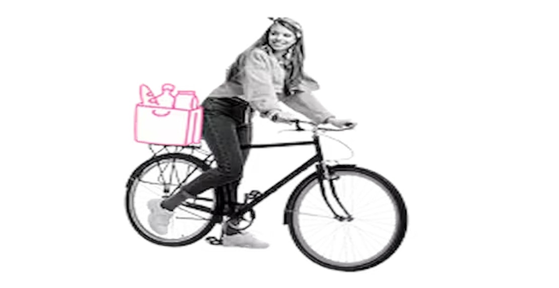 Vrouw op fiets