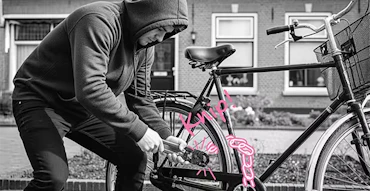 fietsslot wordt doorgeknipt