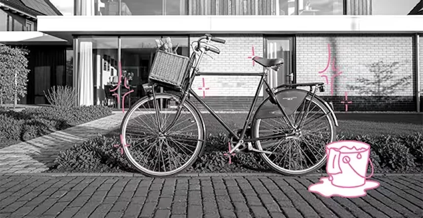 Fiets met een emmer water